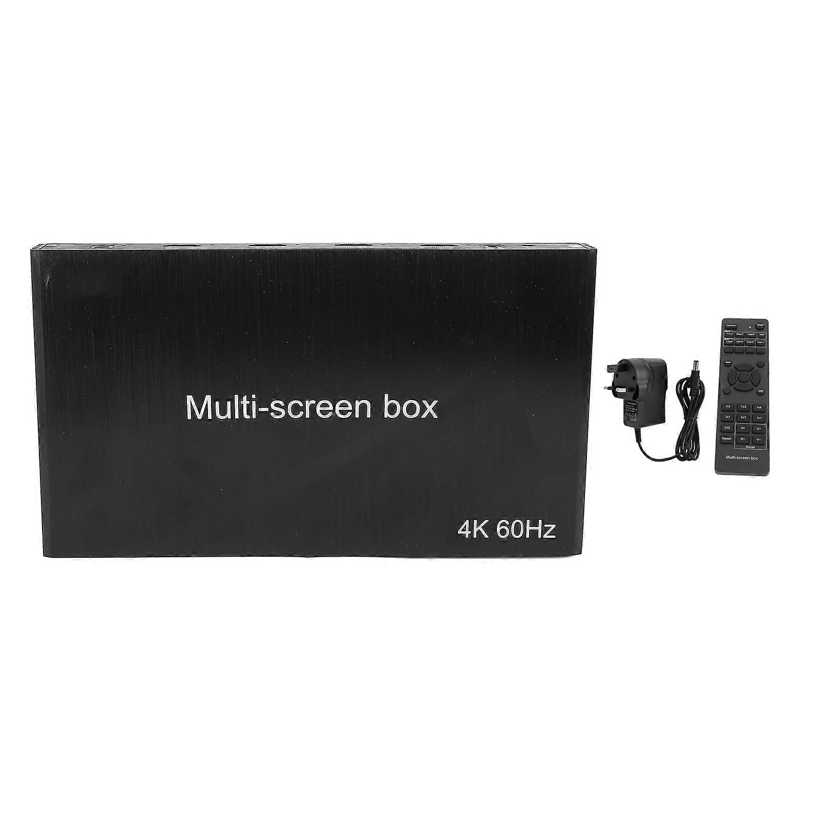 4K 60Hz HD Multiviewer Switch - 1 In 4 Out Seamless Switcher for Cameras & PCs, UK Plug