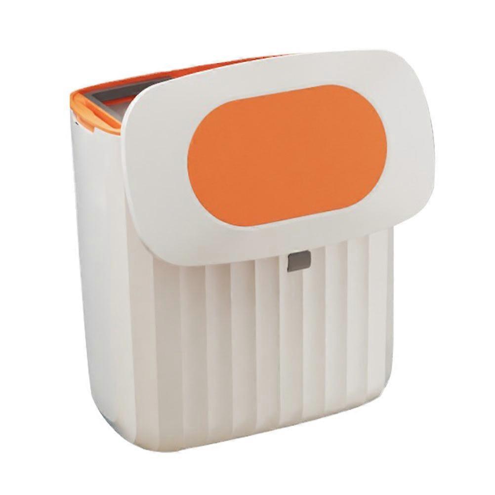Kitchen Garbage Can with Lid Compost Bin Classrooms 25x14CM Wall Mounted Plastic 1Set