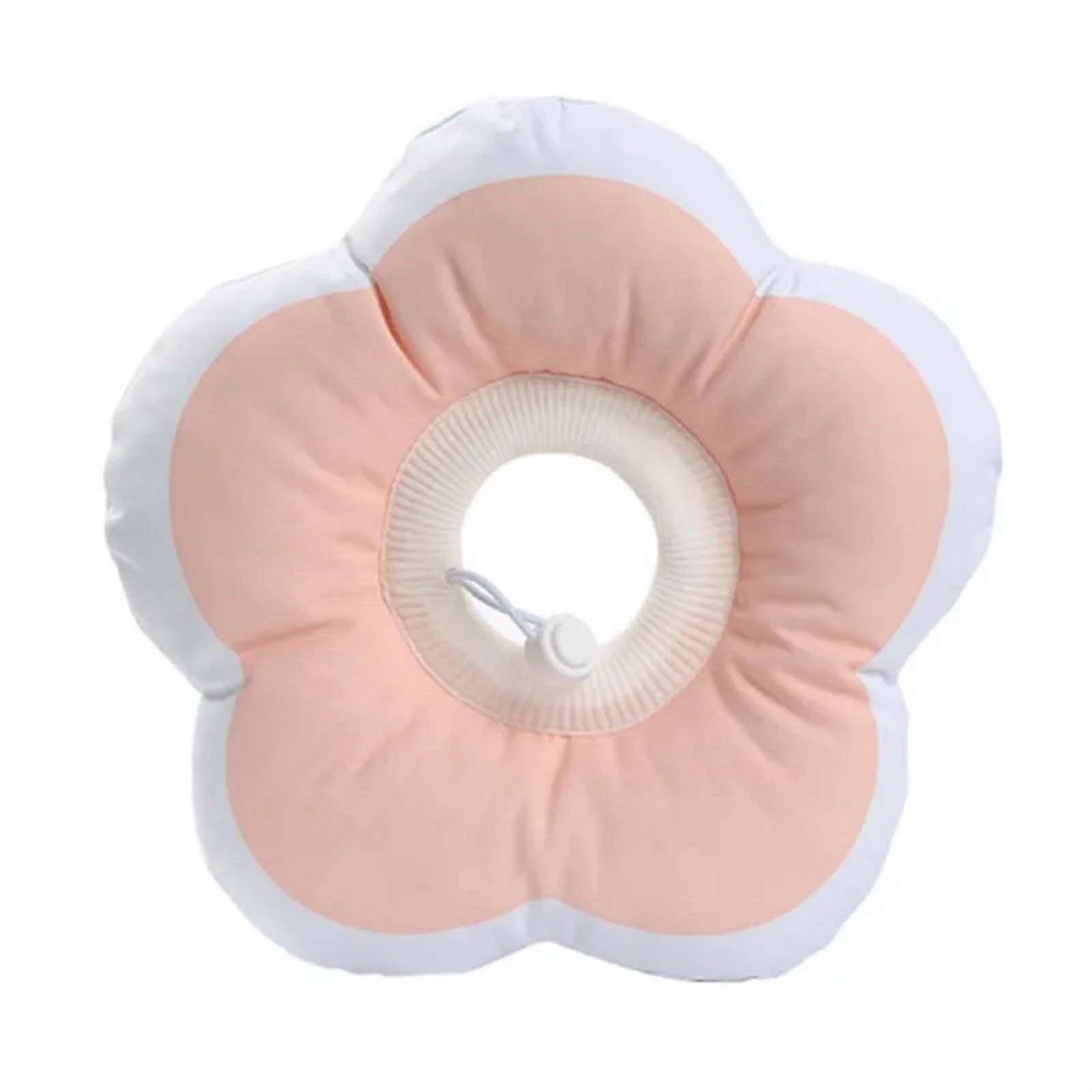 Pet Cone Collar Adjustable Cotton Cat Collar With Flower Pattern Waterproof Scarf Size Small