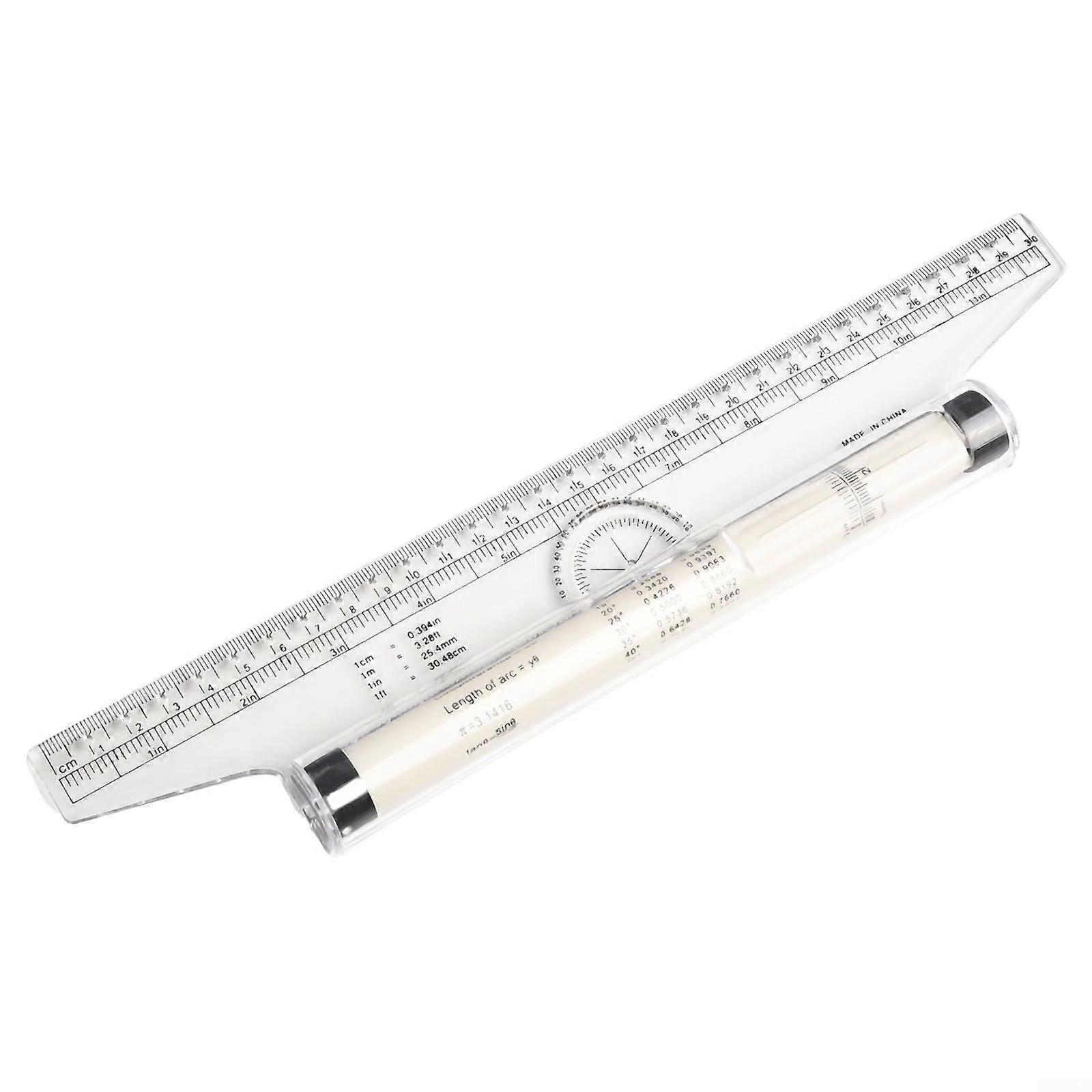 Reliable measuring tools for designers, measuring ruler, drawing roller, parallel ruler (A)