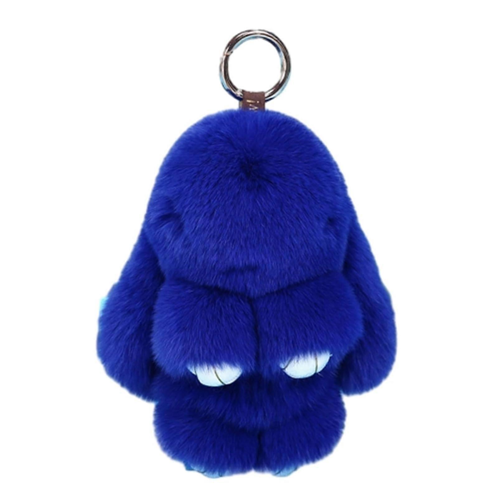 Cute Plush Rabbit Keyring - Plush Bunny With Pom Poms, Bag Pendant, Handbag And Car Key, Lanyard Compatible, Size 25