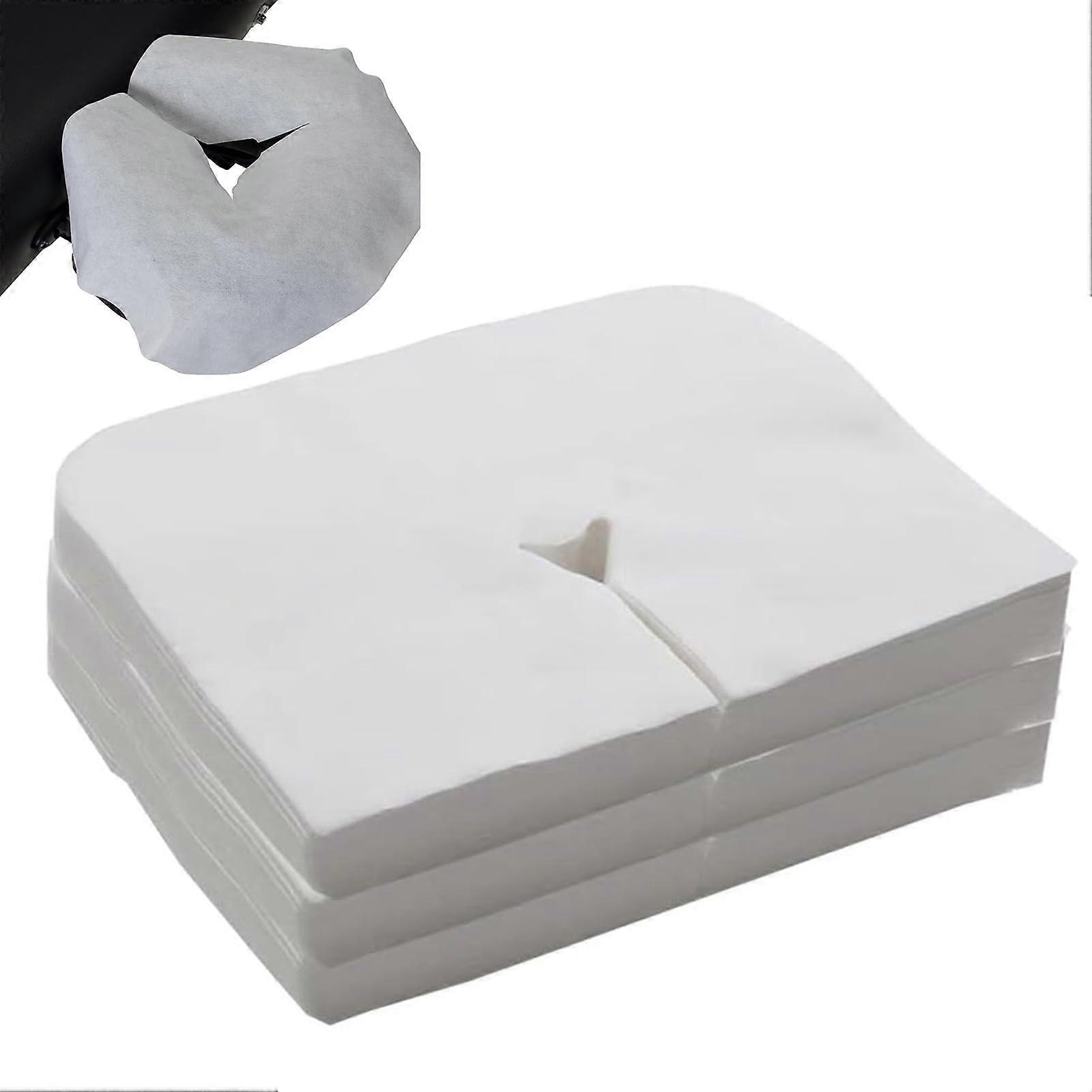 Massage Headrest Covers | 100-Pack Facial Hole Towels for Salon and Home Use | Soft Material for Spa and Beauty Routines