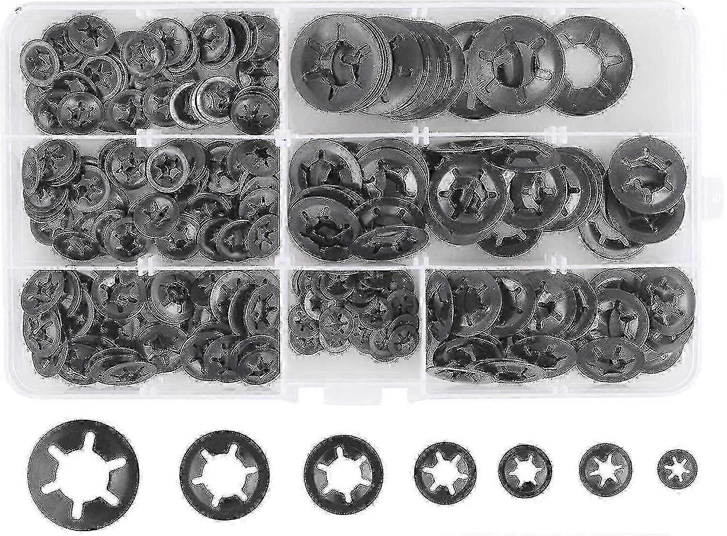 280 stuks lock washers lock ringen, stalen lock ringen quick lock ringen