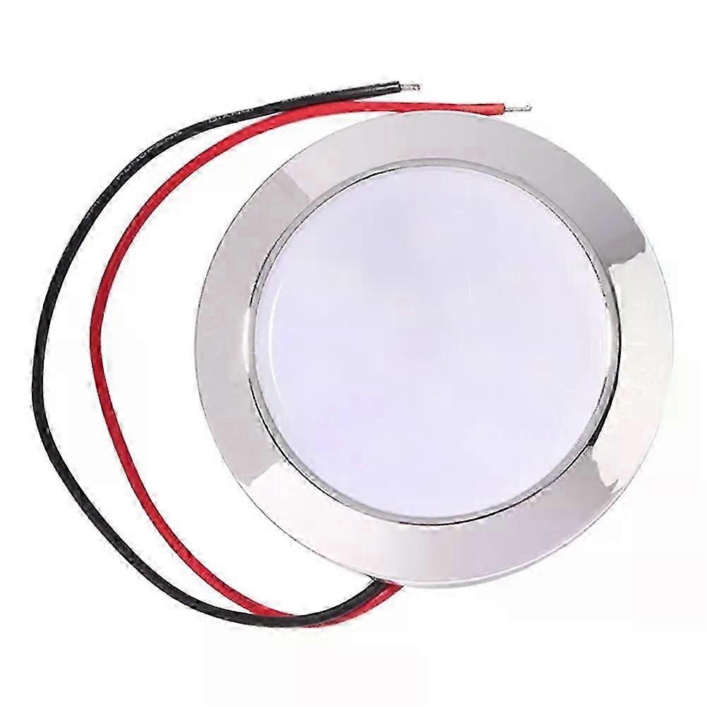 12V Car Interior Roof Ceiling Lights Round Shape 24 SMT LED Panel RV Ceiling Lamp 200LM IP65 Waterproof Fit For Boat Camping Trailer