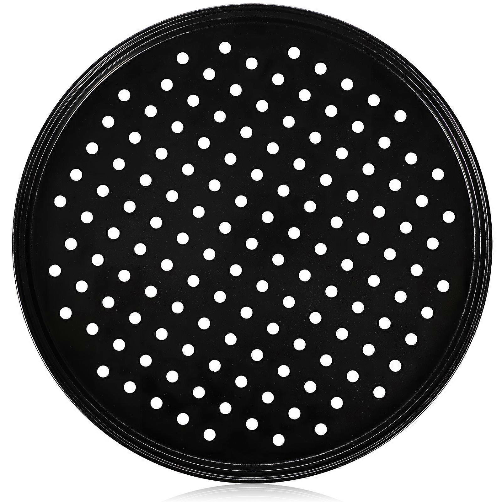 صينية خبز بيتزا من الصلب الكربوني غير لاصقة سطح قوي بناء تهوية ثقب 12.6×12.6×0.5in 1مجموعة