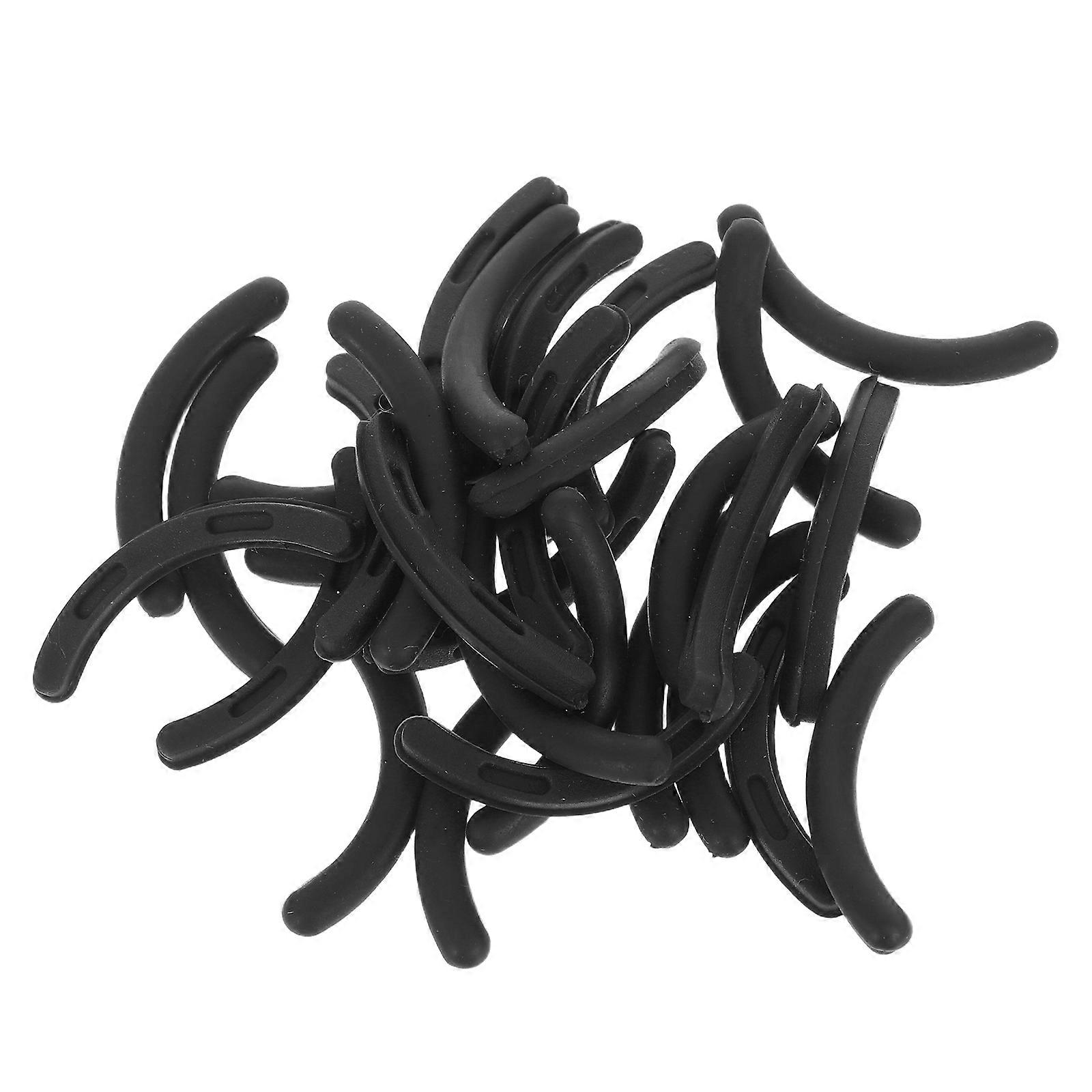 Black Rubber Eyelash Curler Replacement Pads 30pcs with Storage Box for Effortless Curls and Comfortable Makeup Application