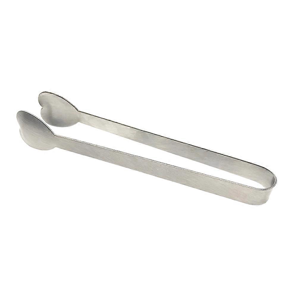 Stainless Steel Heart Shaped Mini Lemon Tong Cube Sugar Tongs Ice Tong Food Serving Tool for Party Cafe Bar Home 1 Set