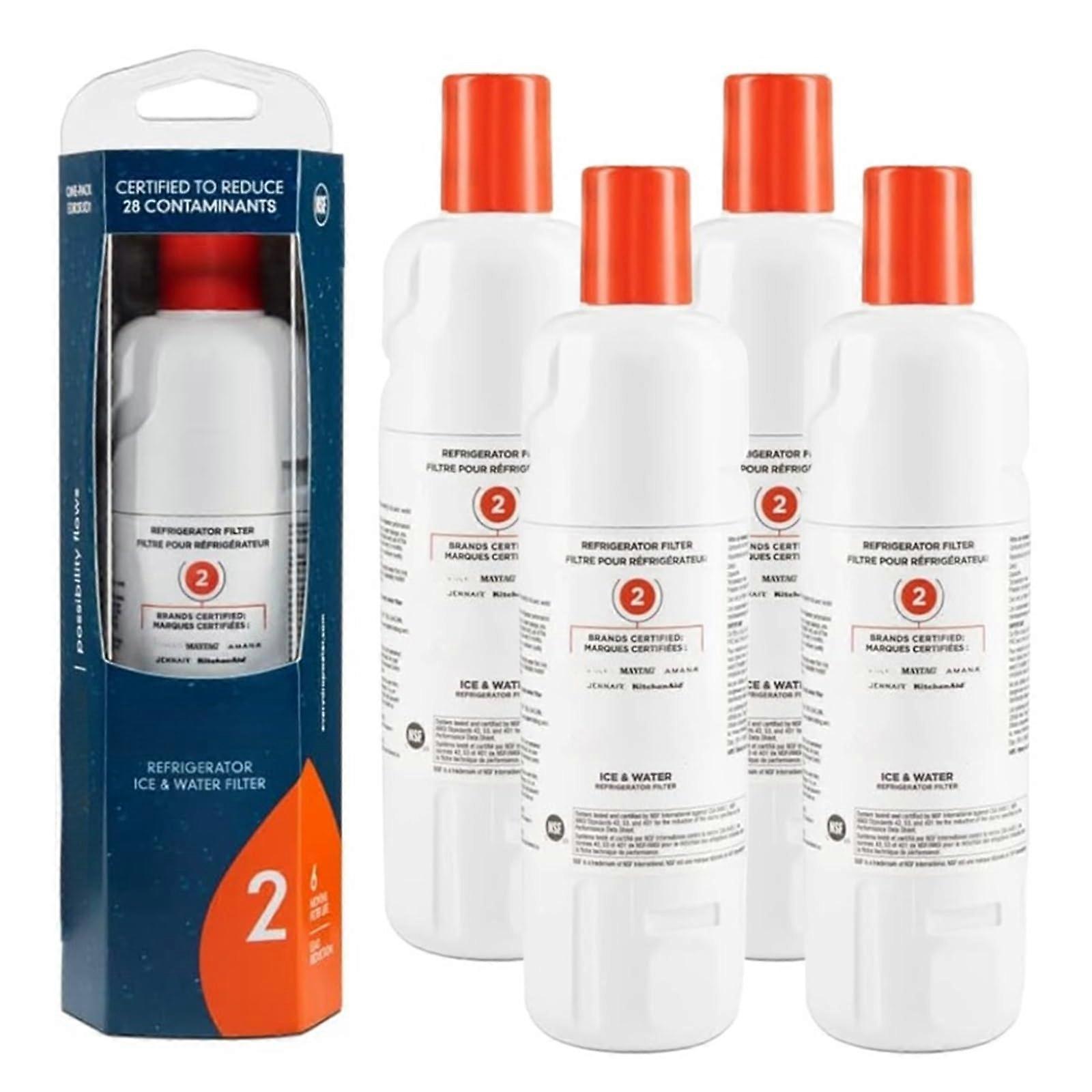 Water Filter Water Fridge Filter 2, Compatible with Whirlpool, EDR2RXD1 Element W10413645A WRF989SDAB (4PCS) 4 Pieces.