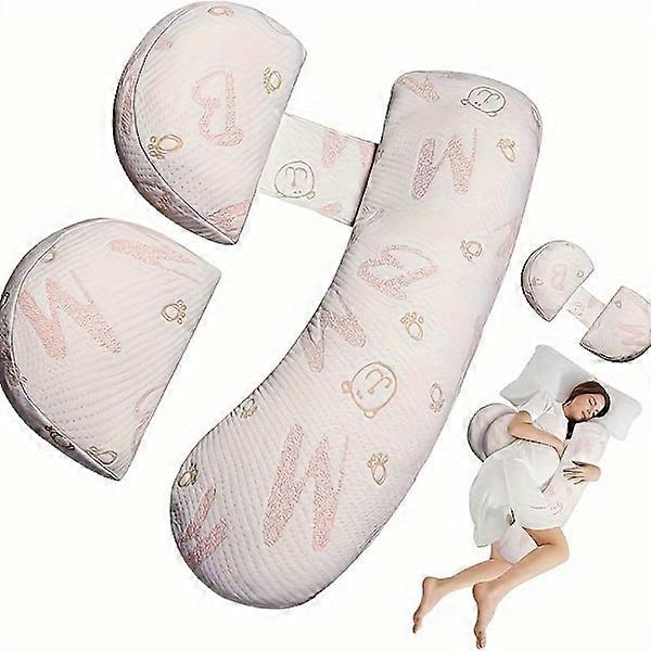 Pregnancy Pillow 2 In 1 Multifunctional Removable Pillow for Waist and Belly Support Pink