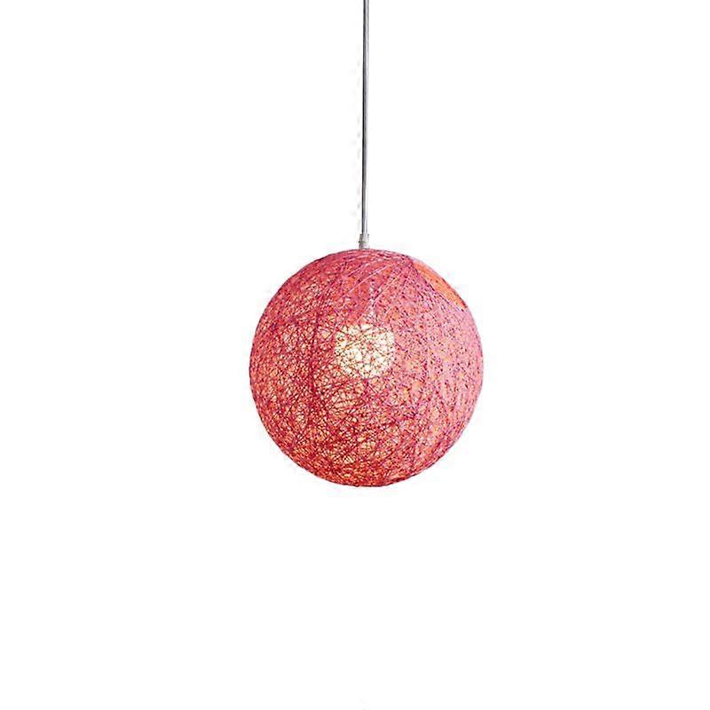 Pink Bamboo, Rattan Chandelier Spherical Rattan Nest Lampshade