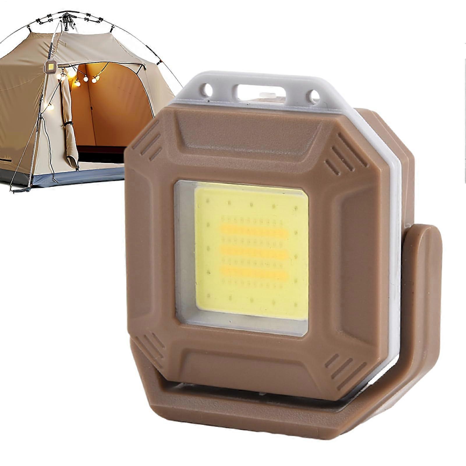 Rechargeable Camping Light, Magnetic Portable Work Light Bright Waterproof Multifunctional USB Lamp for Home, Workshop, Boat Use Khaki