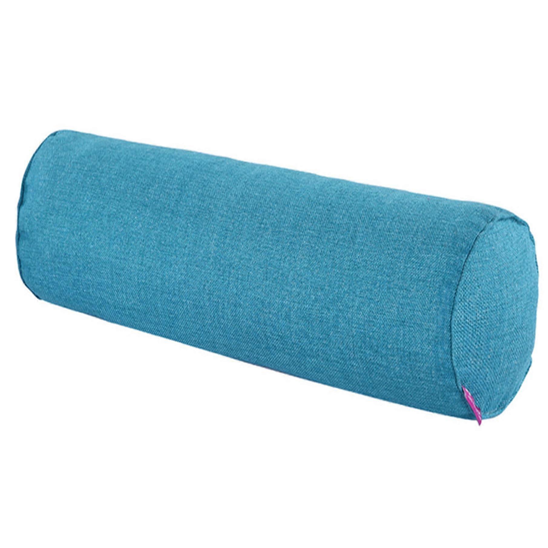 Soft Supportive Round Neck Pillow with Washable Cover Blue
