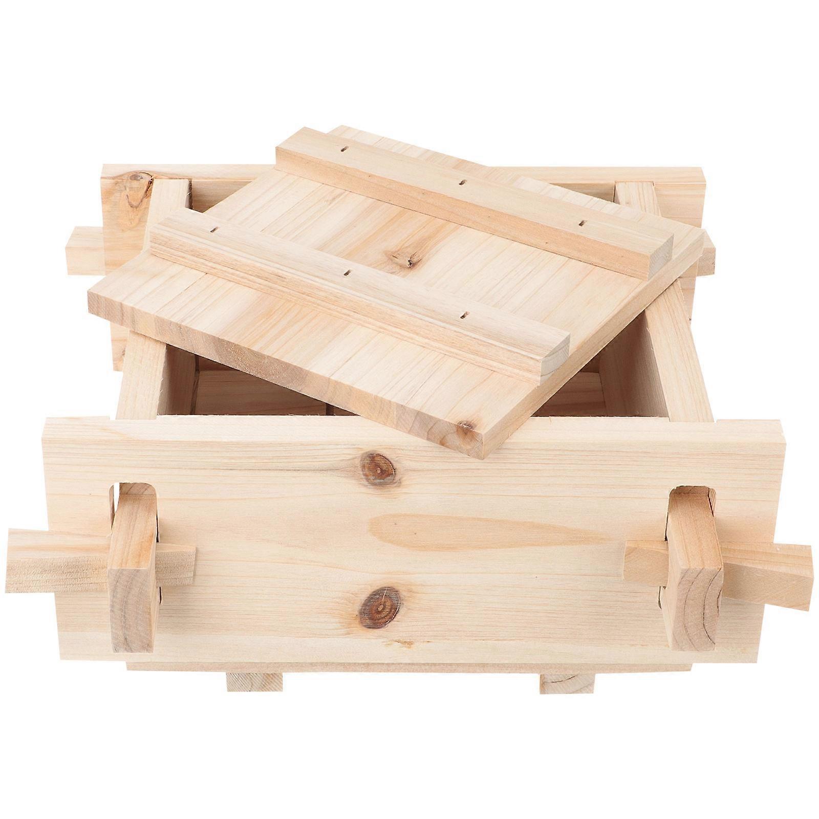 Wooden Tofu Presser for Home Beige Color Multi-function Tofu Making Mold Safe and Healthy