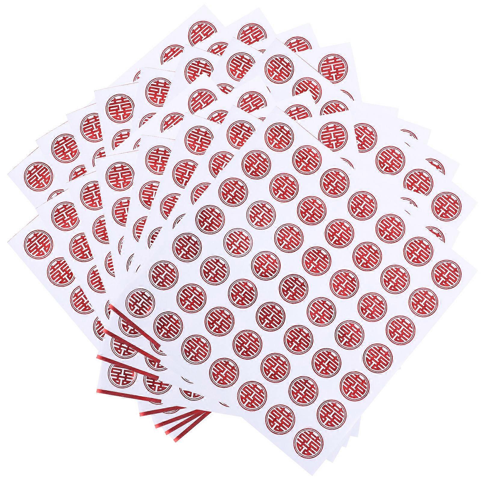 Red PVC Envelope Stickers for Wedding Decor Self Adhesive Vibrant Design 20 Sheets