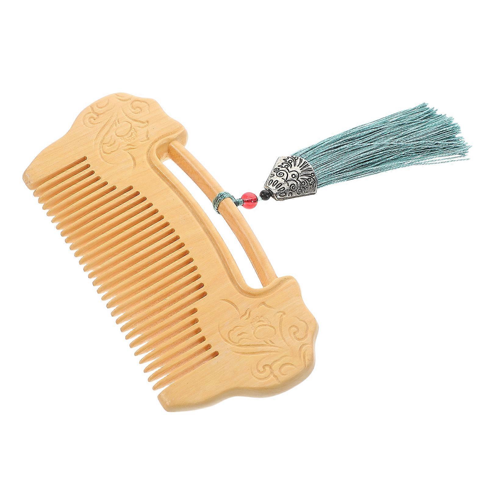 Handmade Fine Tooth Wooden Comb With Ruyi Lock Carving Boxwood For Women Men Pocket Beard Comb Scalp Massager
