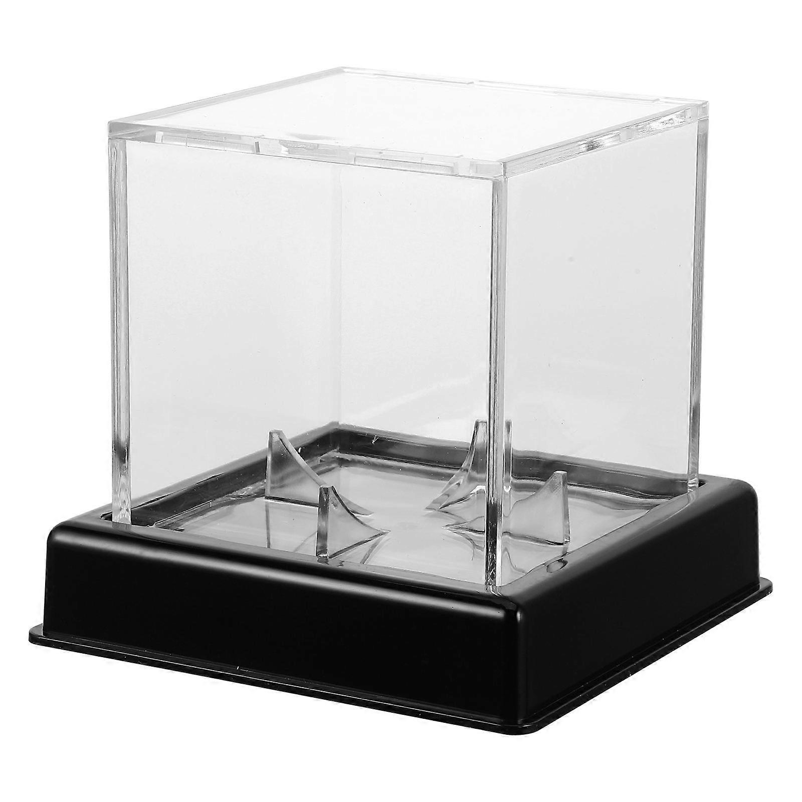 Transparent Baseball Display Case with Dustproof Black Base Multipurpose Holder for Baseball, Softball & Golf Ball Collectibles Ideal for Home