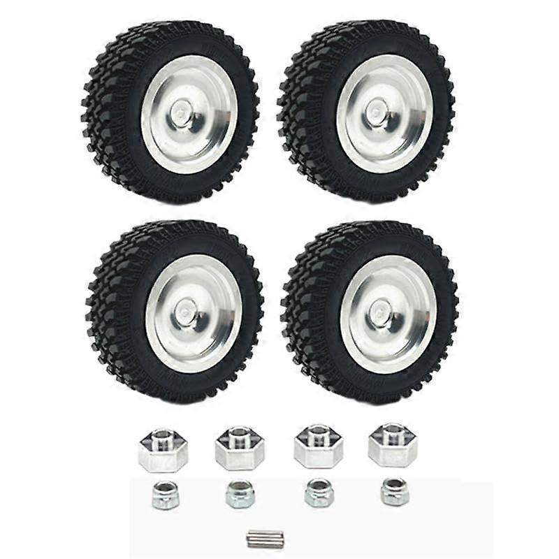 4 RC Wheels and Tires with Rims for 1/12 MN168 RC Crawler, Durable Replacement Parts for DIY Modification
