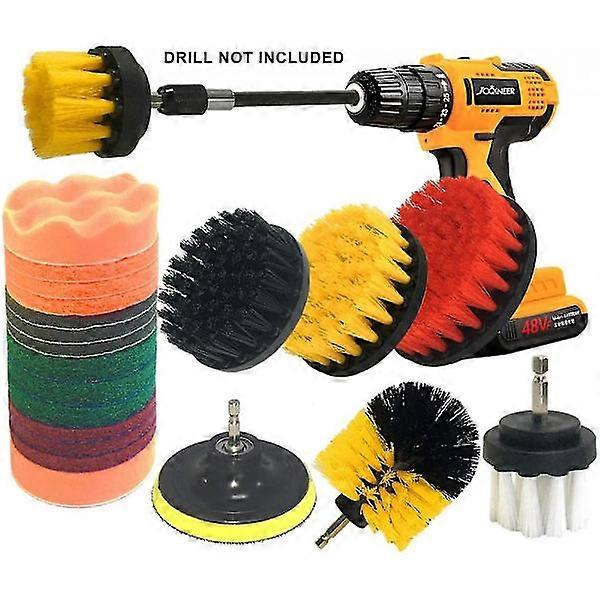22 Piece Drill Brush Attachment Electric Scrubbing Drill Brush