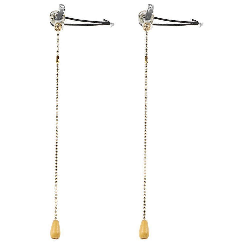 2 Pcs Iron Ceiling Fan Pull Chain Switch Replacement Kit for Light and Fan Lamp with Decorative Pulls