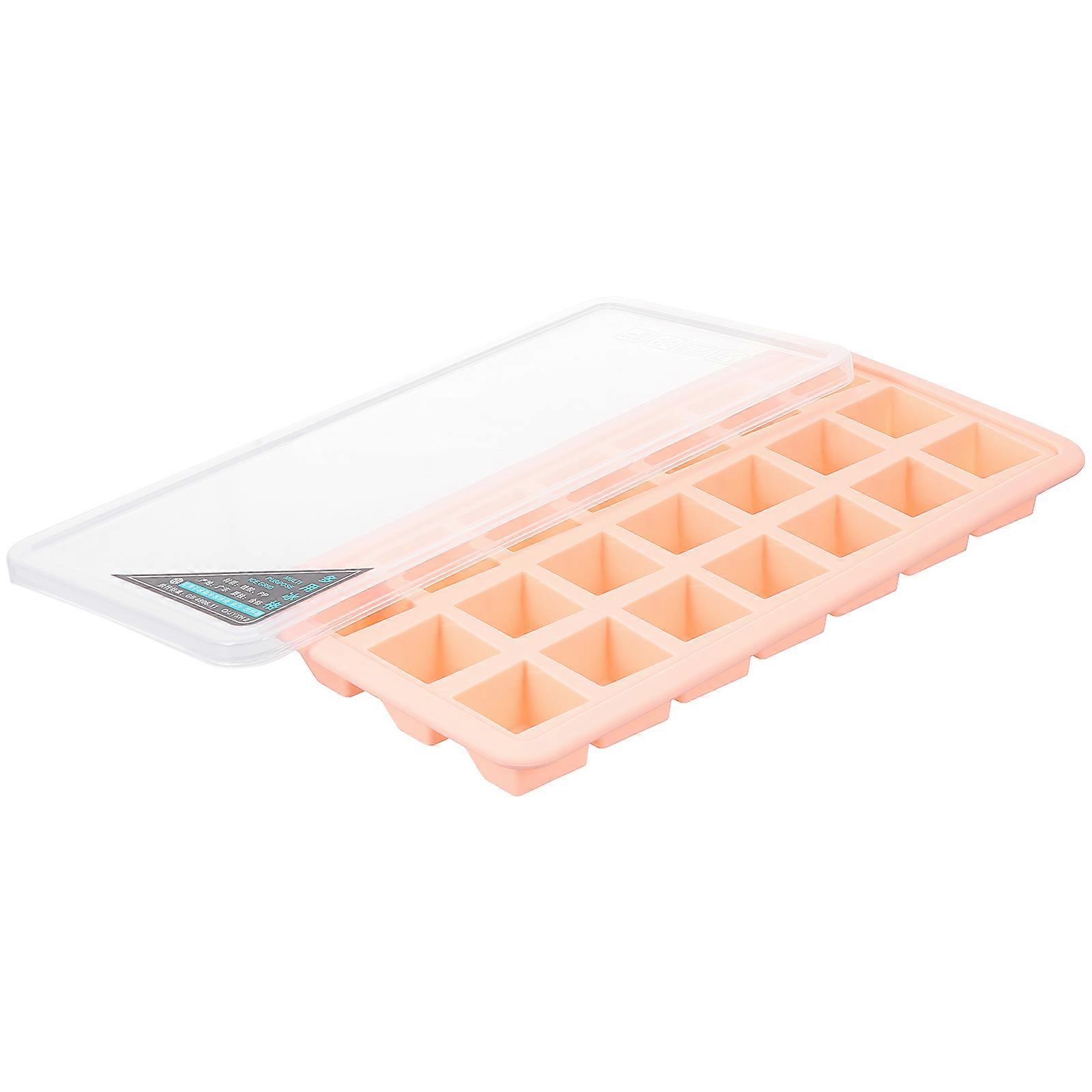 Ice Mold 21 Grid Silicone Tray With Lid For Home Use 27X13cm Keep Clean 1Pack
