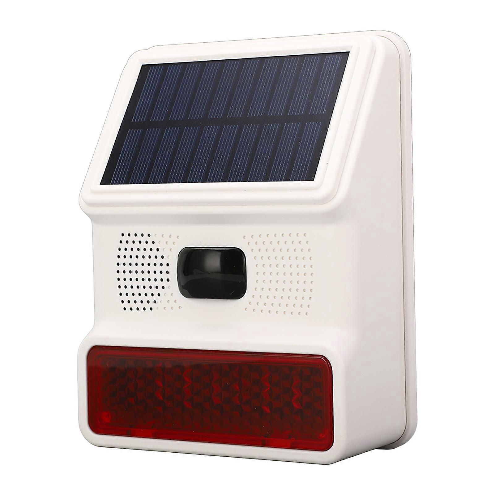 Solar Alarm Wireless DC 5V 433MHz 100dB Infrared Sensor IP65 Waterproof Sound Light Alarm 