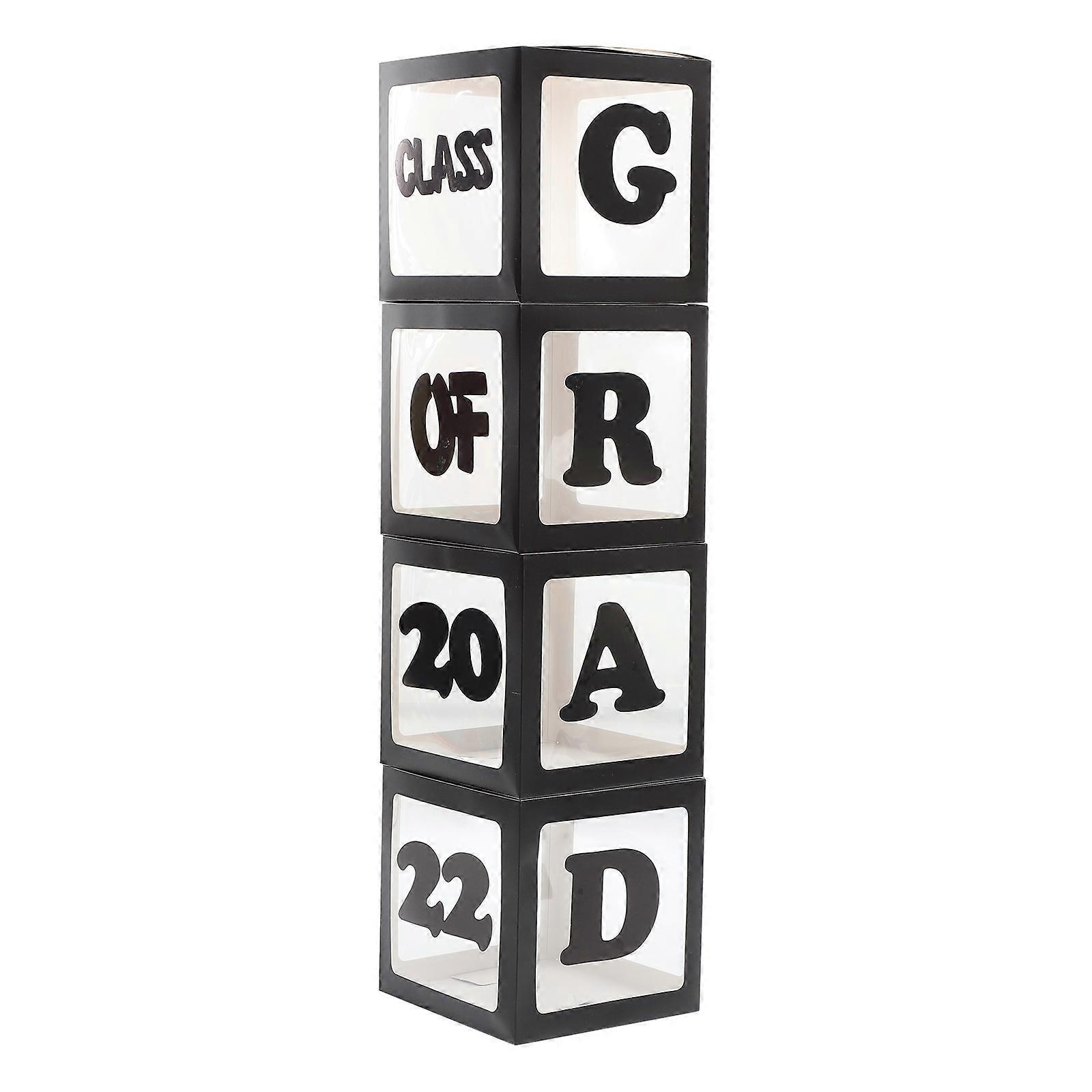 1 Set Of Graduation Party Props Featuring 2022 Design Balloon Boxes Suitable For Guests Kids Friendly 30X30X30CM Square Decoration