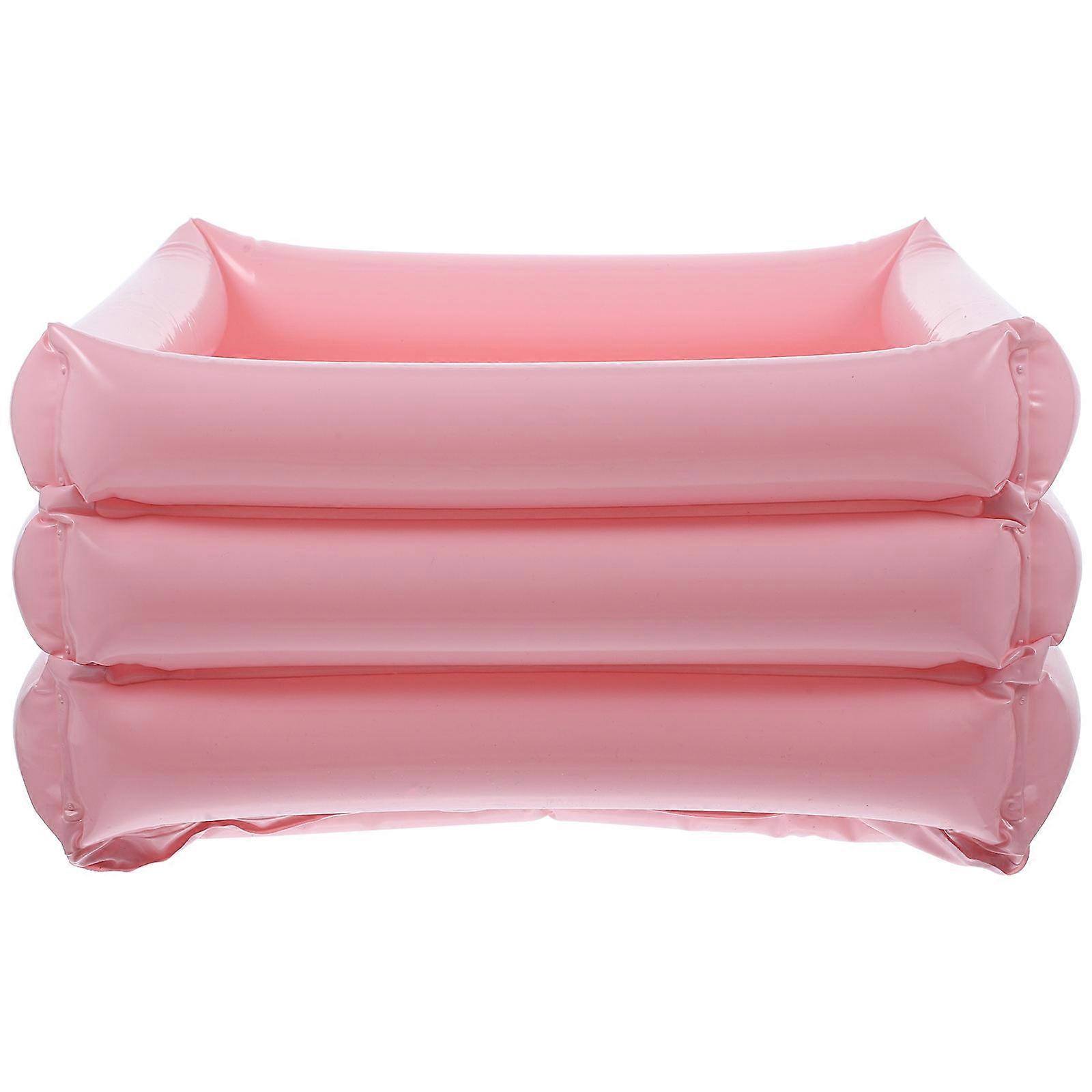 Pink Inflatable Foot Soaker Basin Designed For Travel And Home Use With Eco-Friendly Material In 1 Set