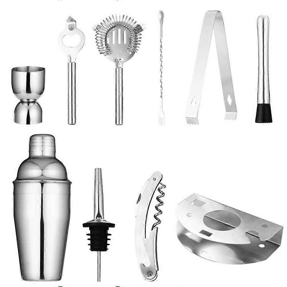 Stainless Steel Cocktail Shaker Set for Bartenders with 12 Pieces including 550ML Shaker and Bar Tools Silver