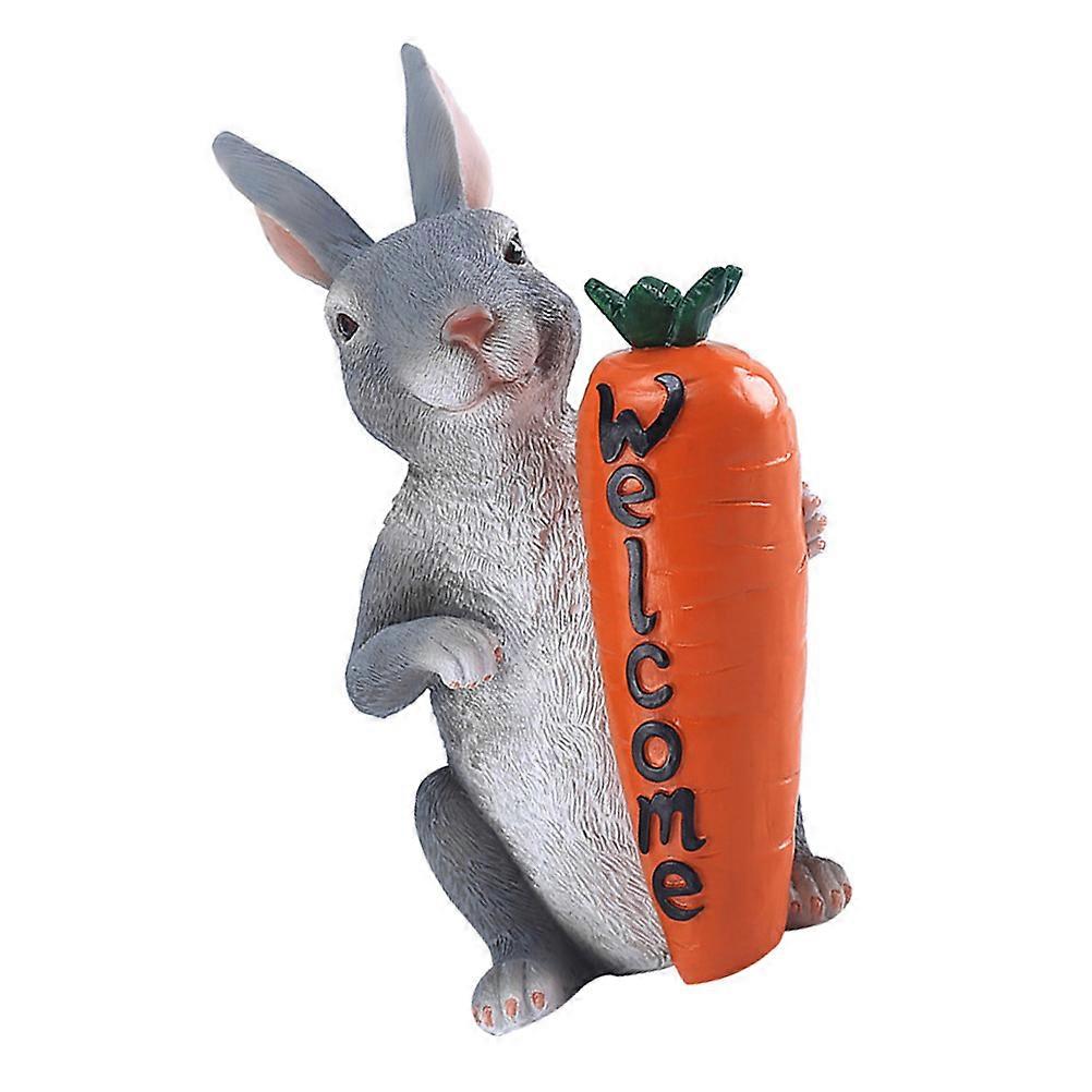 Resin Rabbit Decor Charming Garden Decoration For Lovers 23.4x14.1cm Decorative Rabbit Shape 1Pack