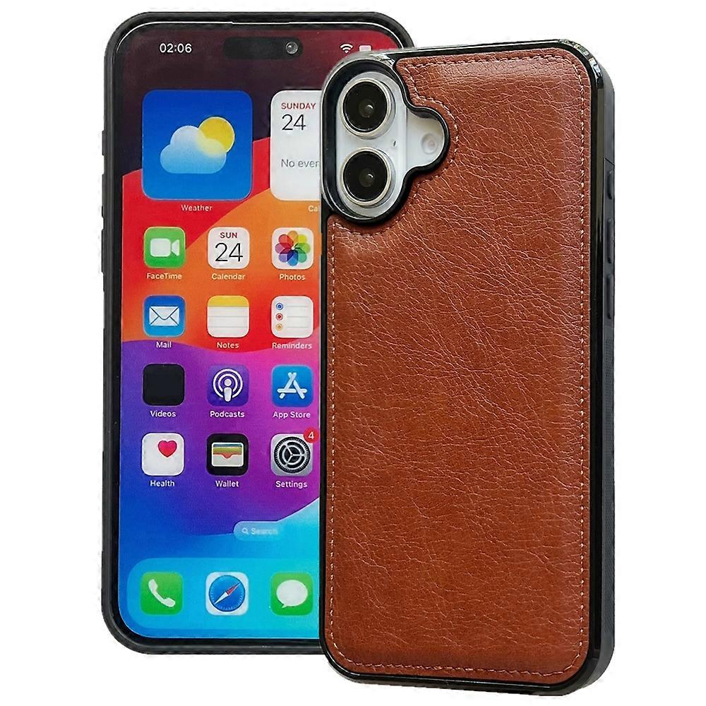 Cowhide Texture Back Cover Phone Case For iPhone 16 Plus