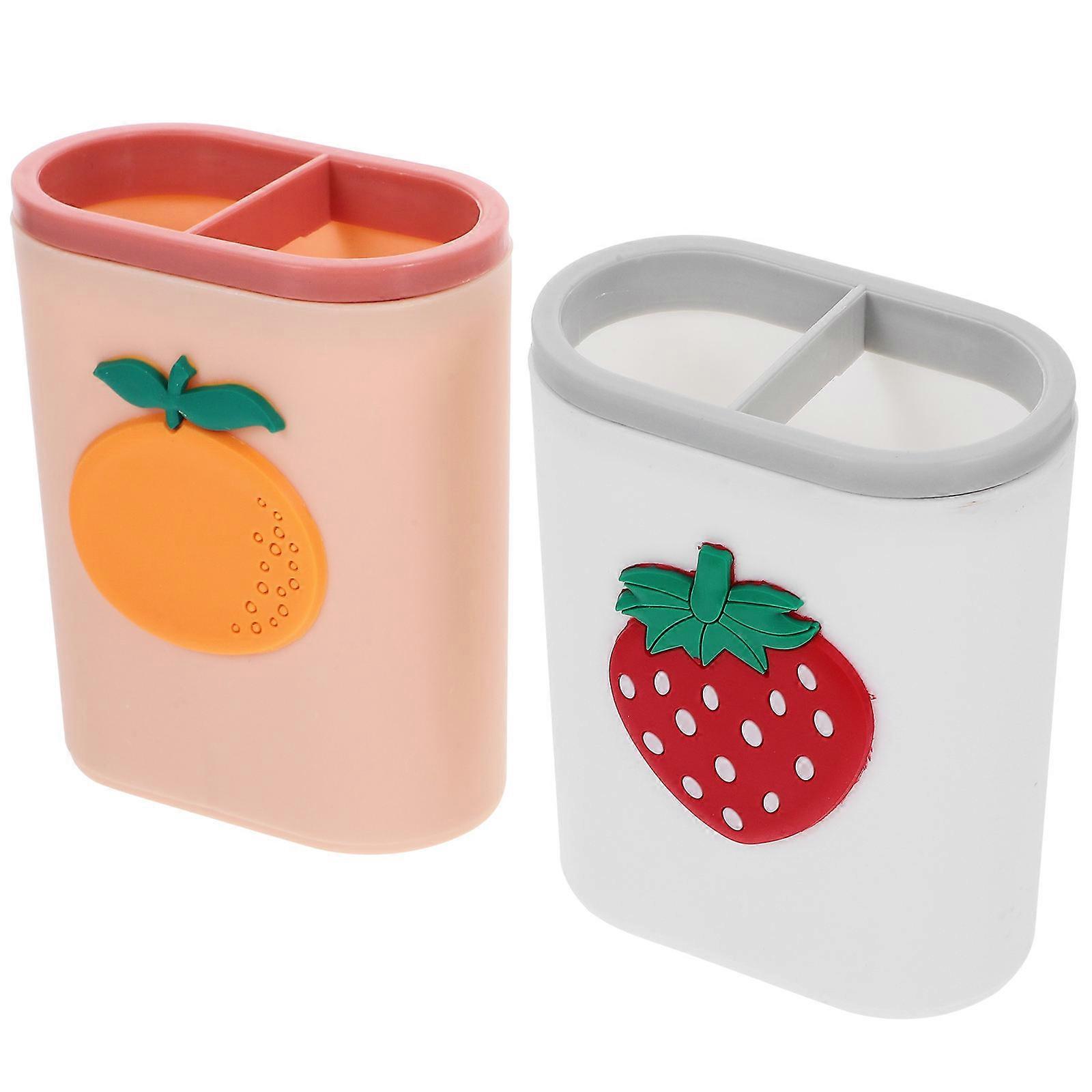 Desk Organization Pen Stand For Desktop Use Assorted Color Makeup Brush Holder 2Pcs
