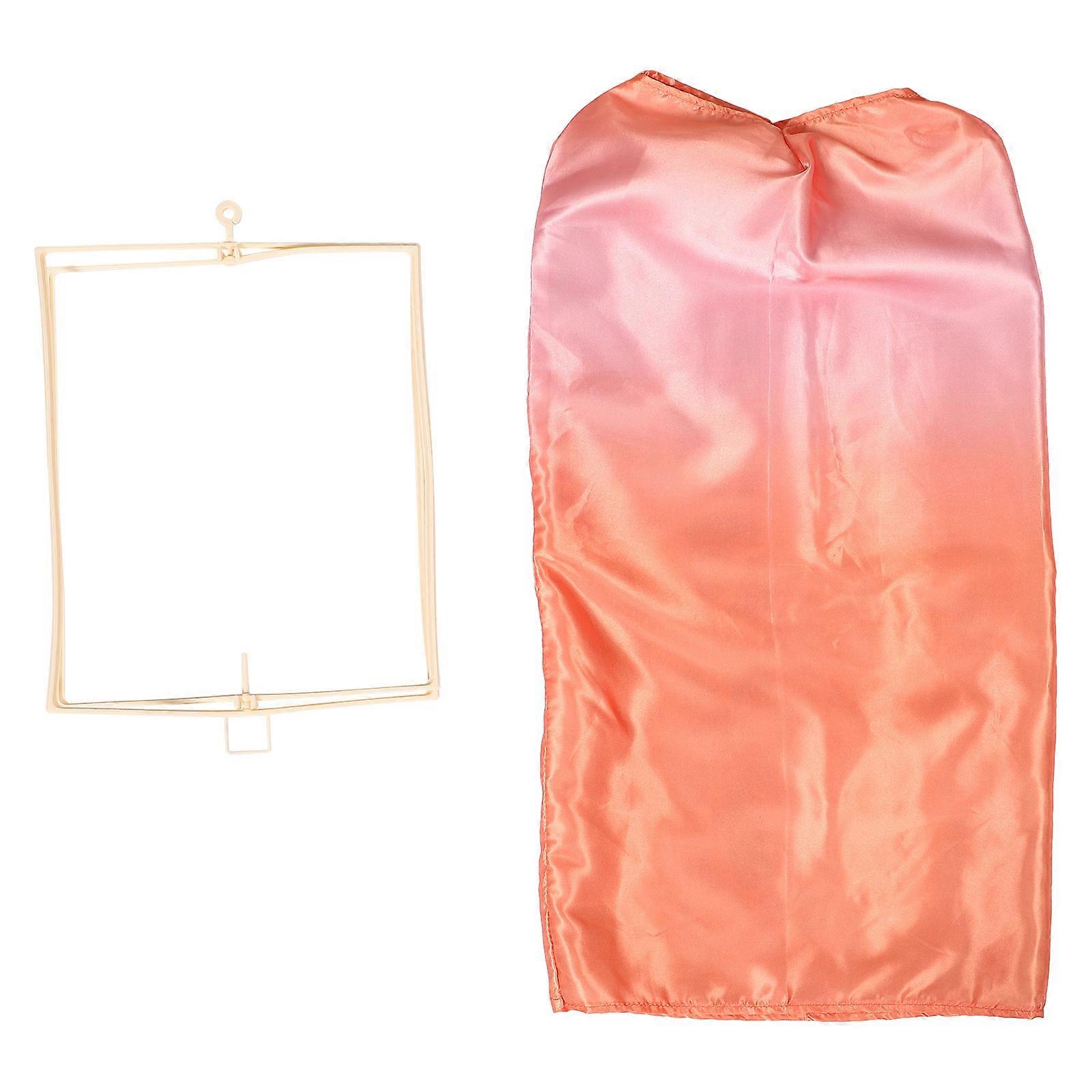 Rectangular Fabric Lantern For Restaurant Decor Iron Material Orange 63.00X25.50X25.50CM Decorative Ambiance Enhancement 1Set