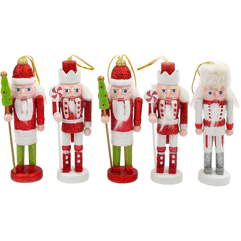 Nutcracker Soldier Decor Photo Prop For Christmas Events 5Pcs Retro Design Assorted Color