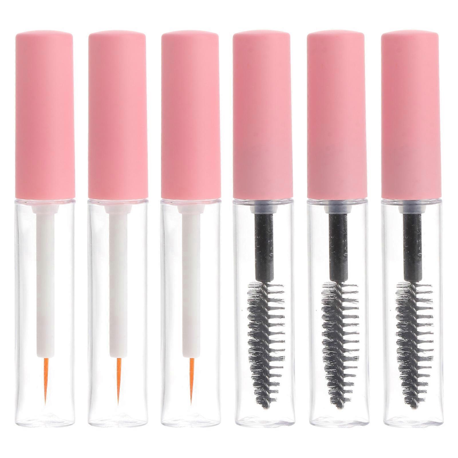 6pcs Empty Mascara Tubes with Eyelash Wands Small Shadow Tip Liner Containers