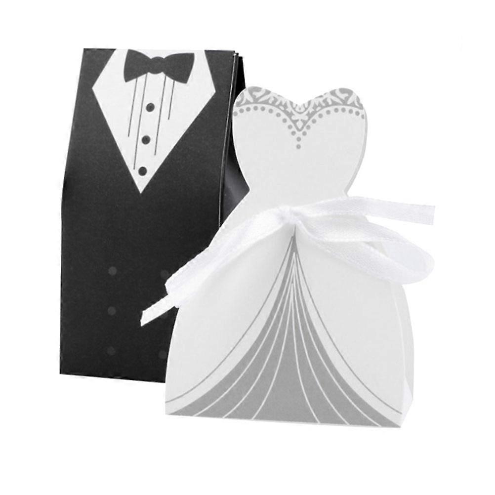 Creative Wedding Gift Box with Suits Design for Romantic Wedding Use Assorted Color 100pcs Bride