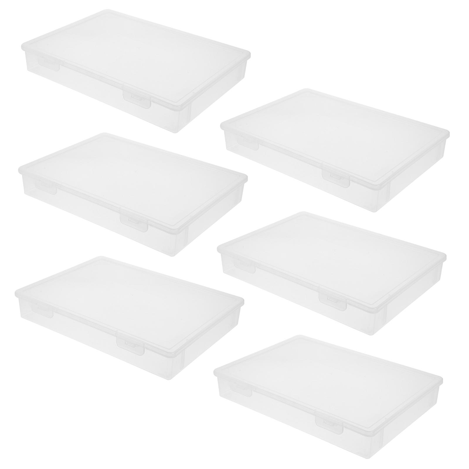 Clear Plastic Storage Containers for Beads and Crafts with Transparent Lid Design Smooth Surface Durable Reusable 6 Pieces