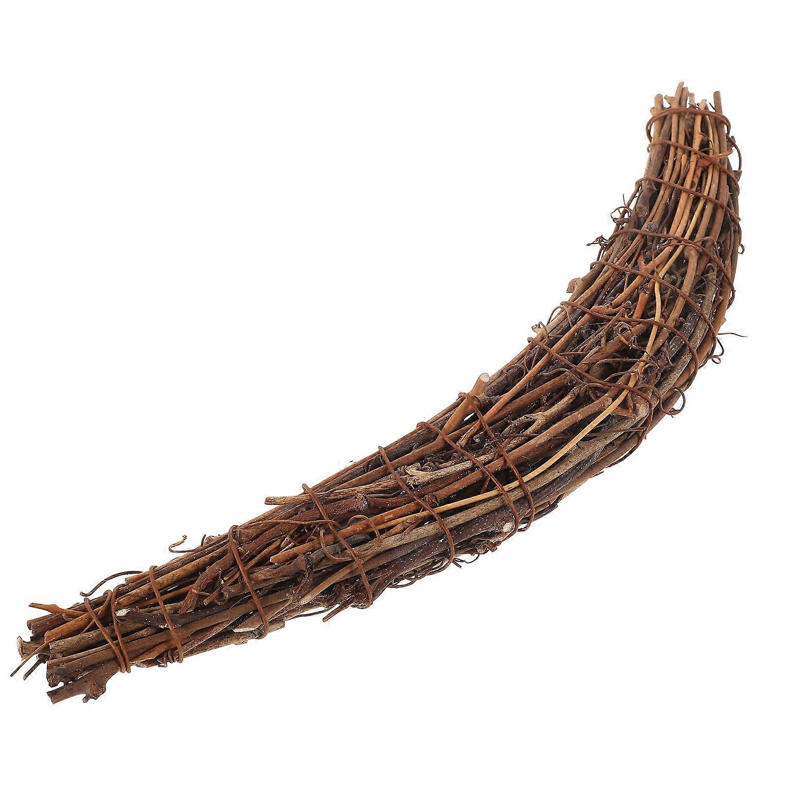 Moon Grapevine Wreath For Crafts Hand Woven Rattan Ring For DIY Projects Christmas Door Hanging Holiday Decor 1Pcs