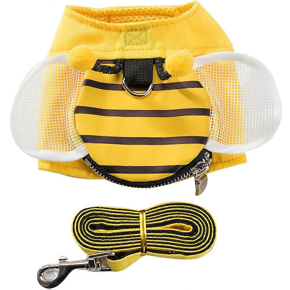 Pulling Rope Dog Vest With Chest Protector For Puppy Use In Yellow Durable Design 1 Set For Outdoor Activities