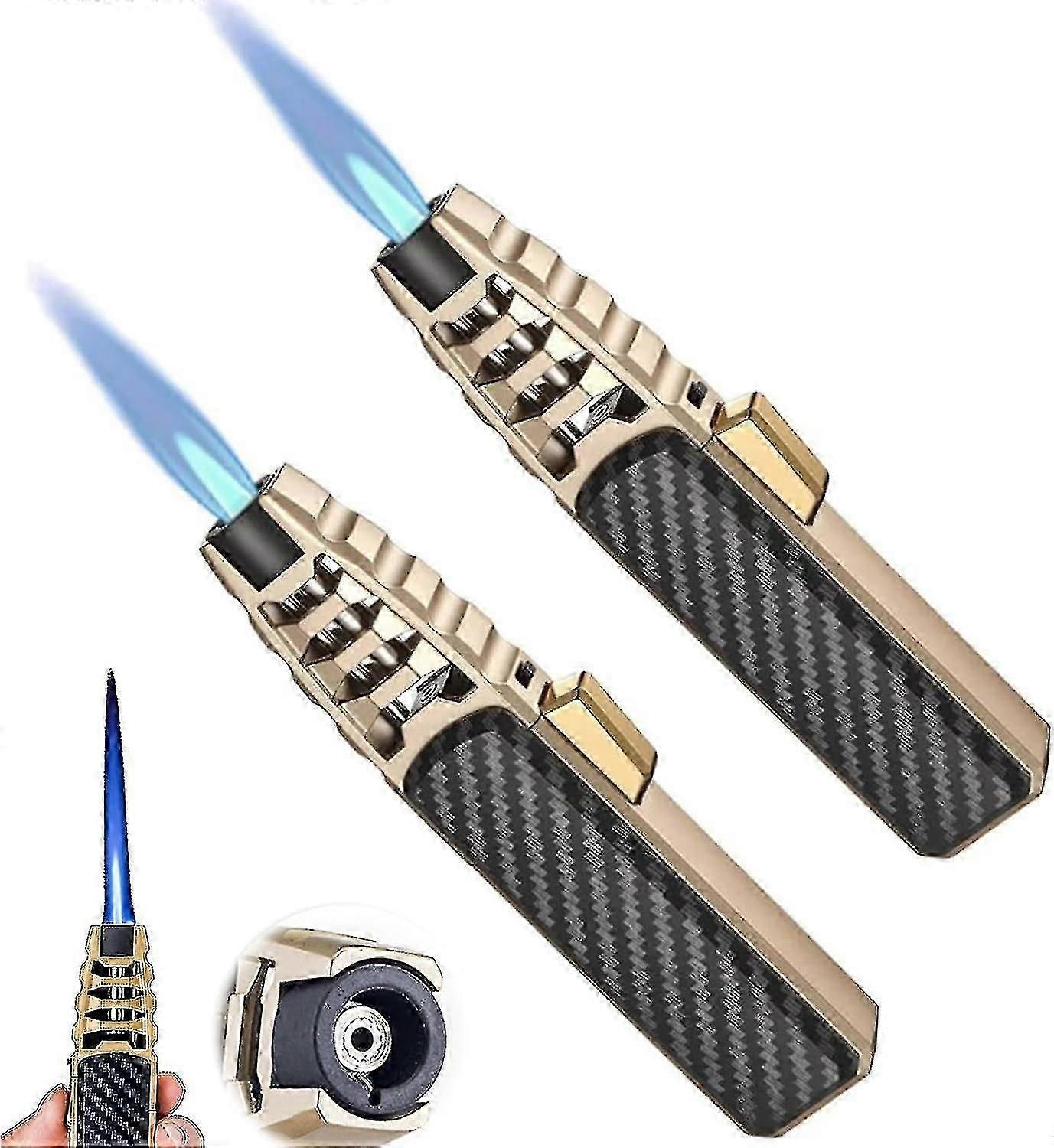 Lighter, Brightfire Rechargeable Torch Lighter, Bright Fire Lighter Rechargeable, Windproof Straight Torch Blue Flame Lighter