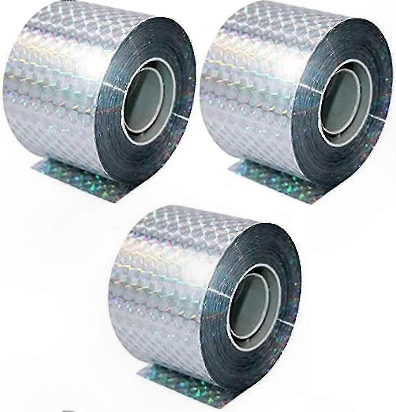 Bird Deterrent Tape, 3 Rolls x 50m x 4.8cm, Scarecrow Solution to Keep Crows, Pigeons Away, Total 150m Length