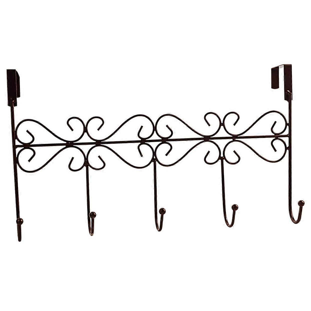 Door Hook Hanger Shelf, Wrought Iron, Space-Saving Clothes Hanger Rack with Nail-On Installation