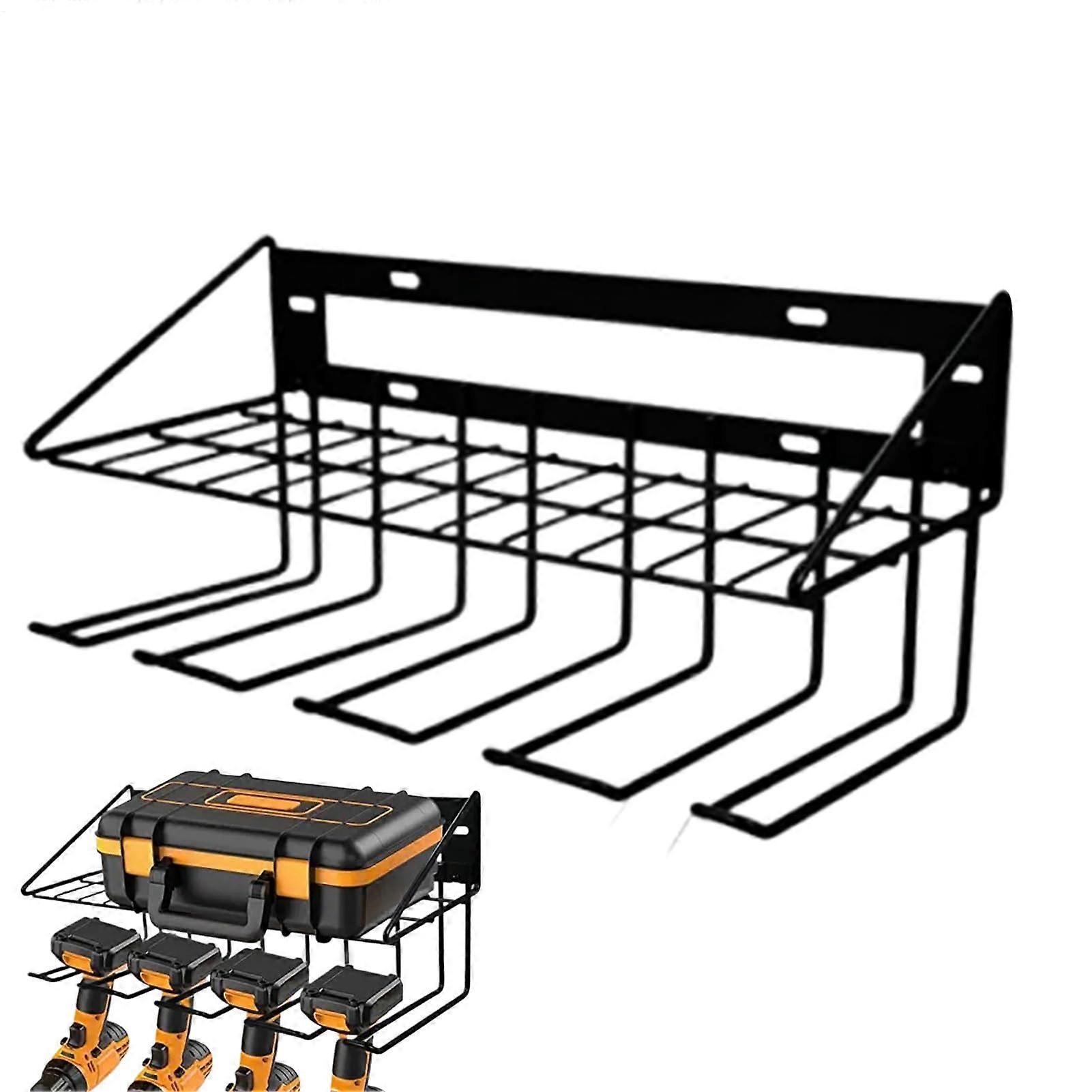 Tool Holder For Drills - Wall-Mounted Metal Tool Rack For Garage, Workshop Or Shed - Drill Storage Organizer