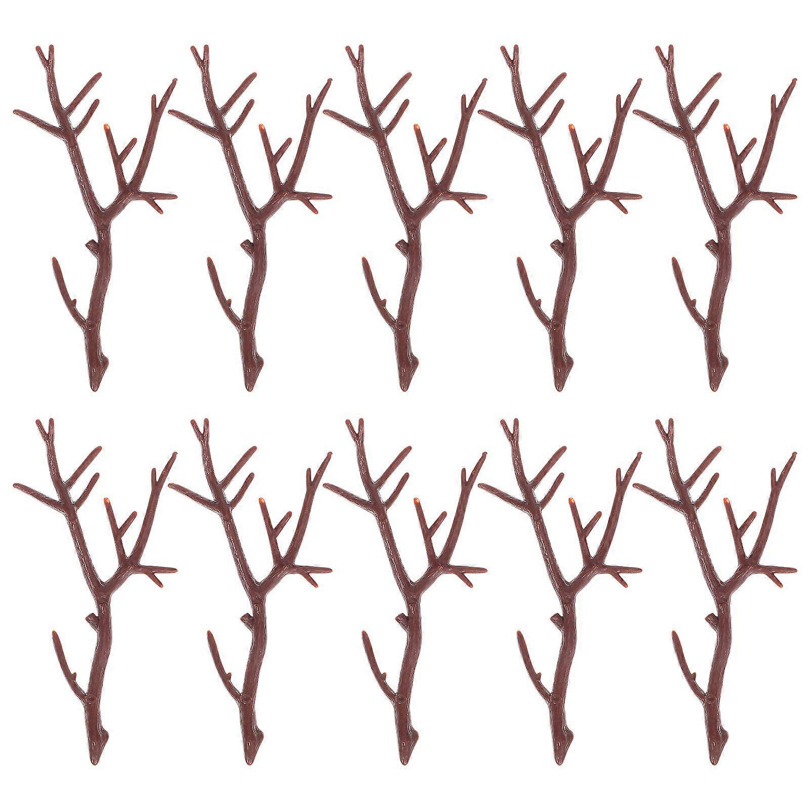 10Pcs Artificial Antler Tree Branches DIY Craft Branches Plant Twig Decor for Flower Arrangement