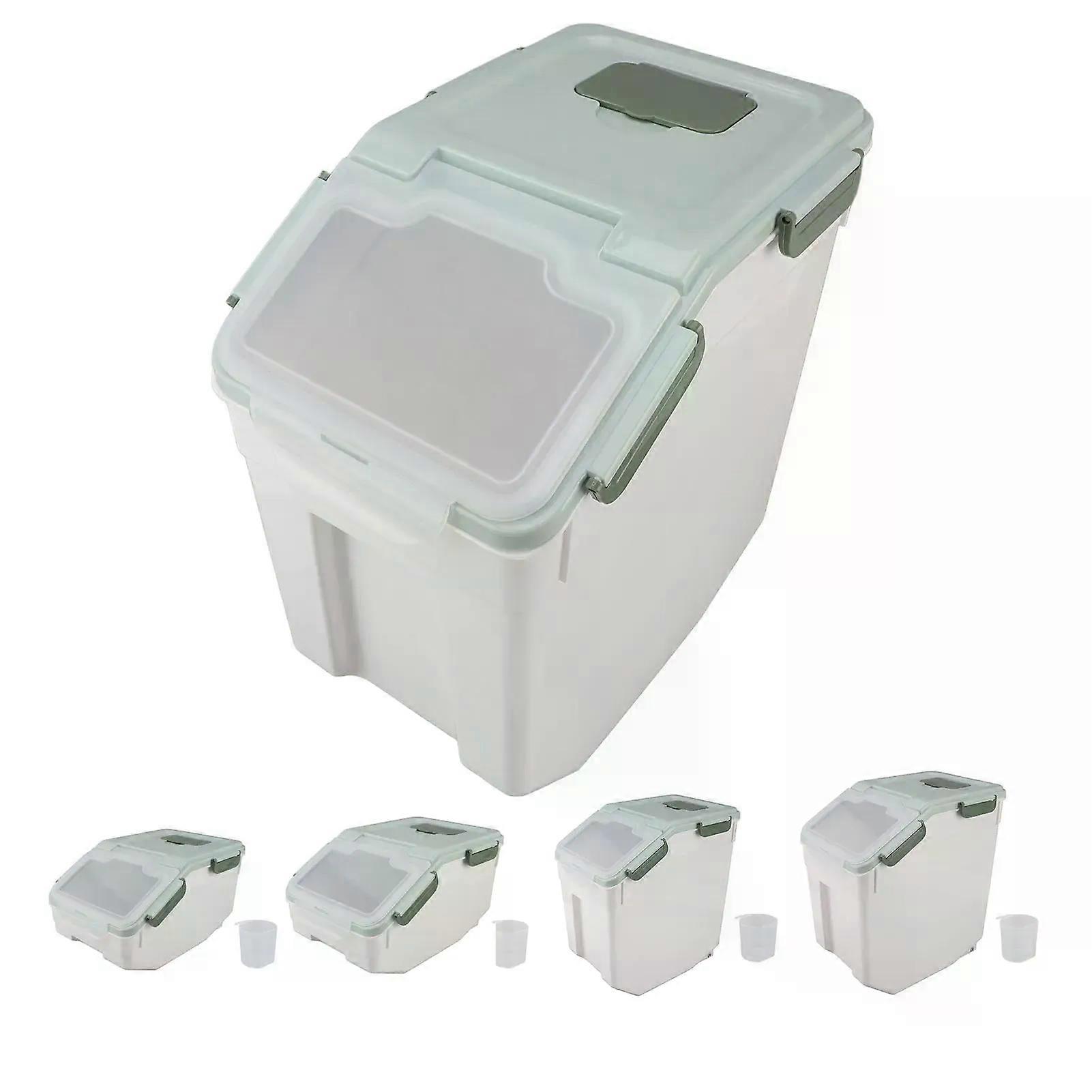 Rice Storage Bin Airtight Rice Container Thickened Rice Storage Bin with Easy Open Lid for Kitchen Grain Flour Snacks Mint Green