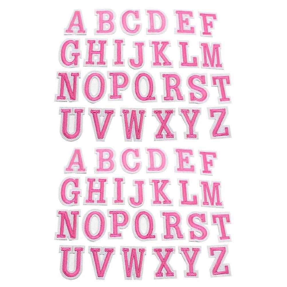 Adhesive Letter Patches Letter Patches for Accessories Pink Nonwoven Decorative 52Pcs