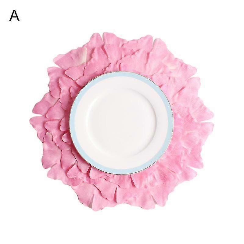 Table Placemat Nordic Heat Resistant PVC Ginkgo Leaves Stitching Flower Table Mat for Kitchen