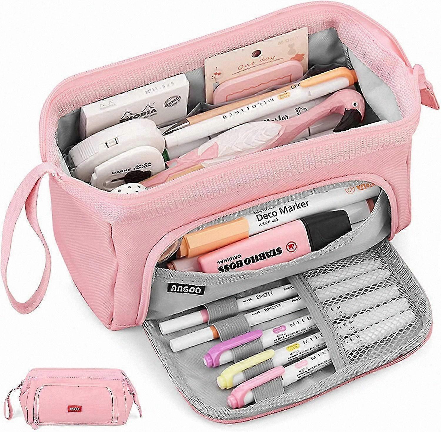 Extra Large Pencil Case, Super Spacious, Pink