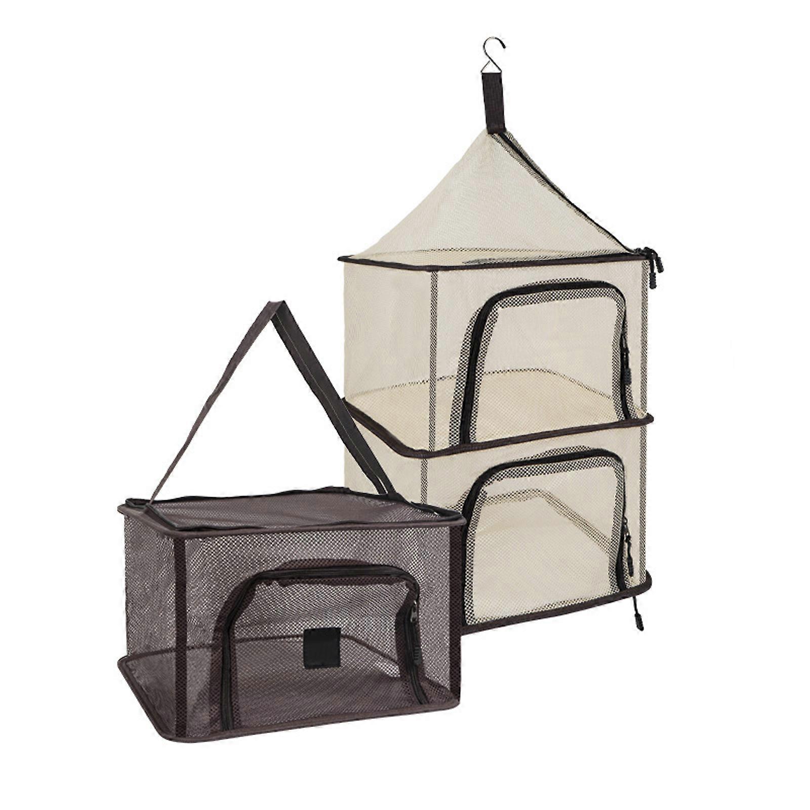 Square Multifunctional Hanging Drying Net Foldable 4 Layer Dishware Organizers For Kitchen & Travel Multicolor