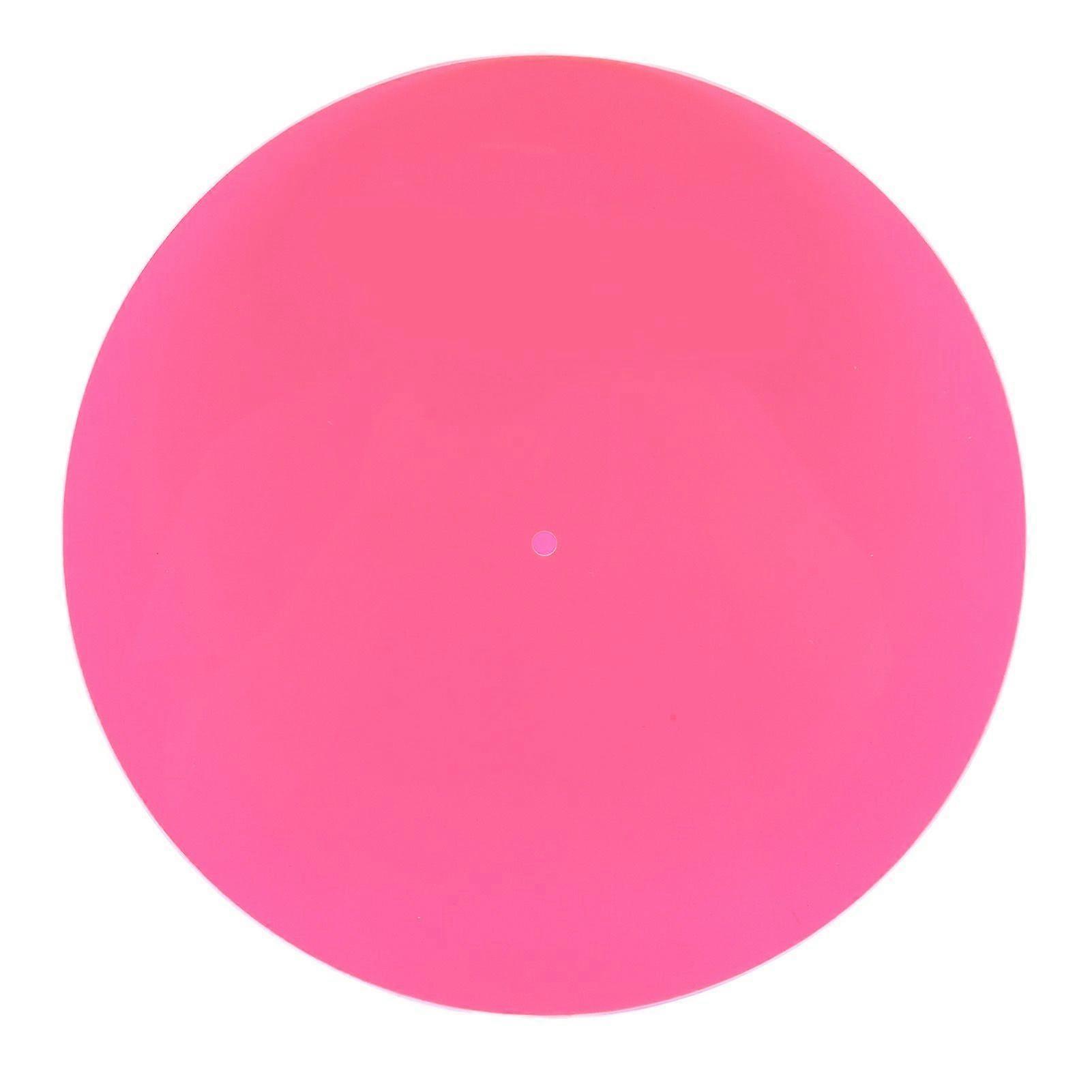 Turntable Mat Record Platter Slipmat Low Noise Acrylic Record Player Platter Slip Mats for 12 Inch Record Player Transparent Pink