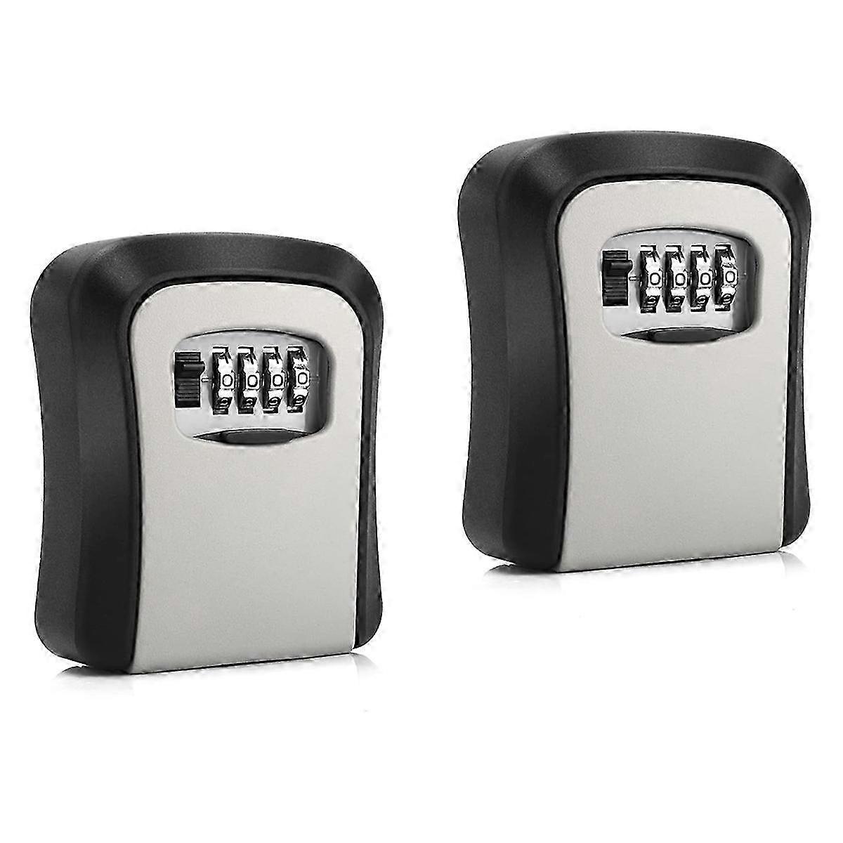 Outdoor 2 Pack Waterproof Key Lock Box - Combination Lock Box for Wall Mounted Key Storage